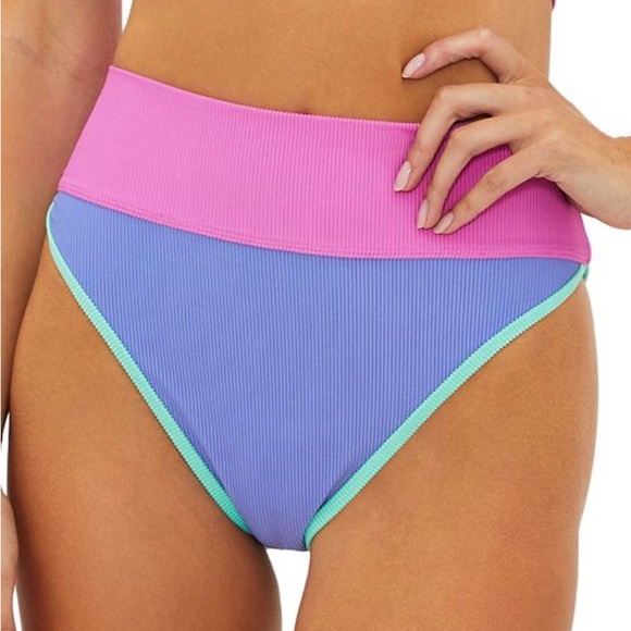 Beach Riot Emme Colorblock High Waist Bikini Bottoms - Picture 1 of 4